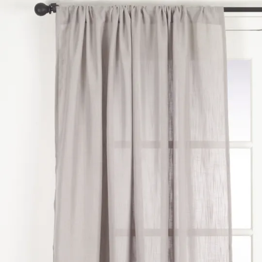 Kirkland's Home Sheer Dark Linen Curtain Panel, 96 In.- Curtains & Drapes