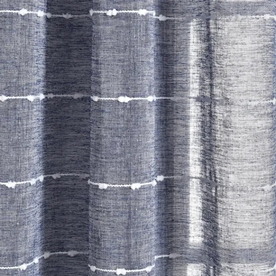 Kirkland's Home Sheer Navy Textured Curtain Panel Set, 84 In.- Curtains & Drapes
