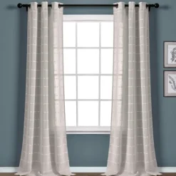 Kirkland's Home Sheer Textured Curtain Panel Set, 84 In.- Curtains & Drapes