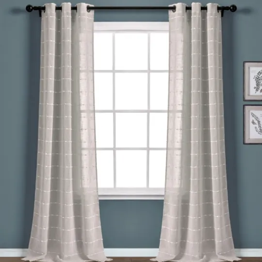 Kirkland's Home Sheer Textured Curtain Panel Set, 84 In.- Curtains & Drapes