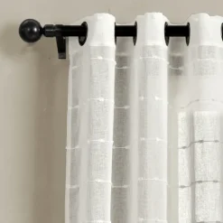 Kirkland's Home Sheer Textured Curtain Panel Set, 84 In- Curtains & Drapes