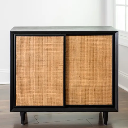 Kirkland's Home Shelby And Natural Cane Cabinet- Cabinets & Sideboards