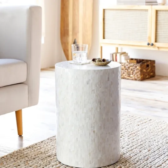 Kirkland's Home Shell Cylinder Frame Accent Table- Accent & End Tables