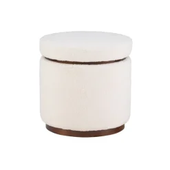 Kirkland's Home Sherpa Upholstered Storage Ottoman- Benches & Ottomans