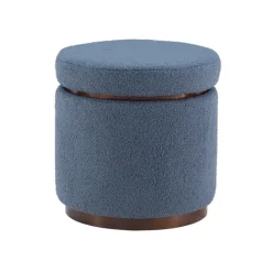 Kirkland's Home Sherpa Upholstered Storage Ottoman- Benches & Ottomans