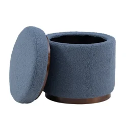Kirkland's Home Sherpa Upholstered Storage Ottoman- Benches & Ottomans