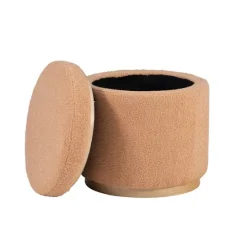 Kirkland's Home Sherpa Upholstered Storage Ottoman- Benches & Ottomans