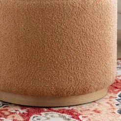 Kirkland's Home Sherpa Upholstered Storage Ottoman- Benches & Ottomans