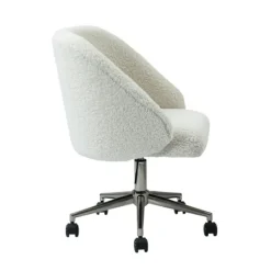 Kirkland's Home Sherpa Upholstered Swivel Office Chair- Office Furniture