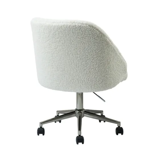 Kirkland's Home Sherpa Upholstered Swivel Office Chair- Office Furniture