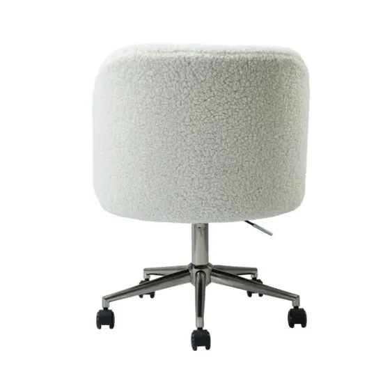 Kirkland's Home Sherpa Upholstered Swivel Office Chair- Office Furniture