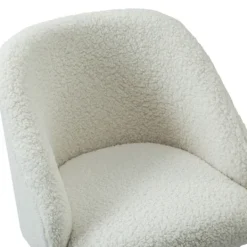 Kirkland's Home Sherpa Upholstered Swivel Office Chair- Office Furniture