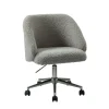 Kirkland's Home Sherpa Upholstered Swivel Office Chair- Office Furniture