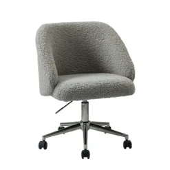 Kirkland's Home Sherpa Upholstered Swivel Office Chair- Office Furniture
