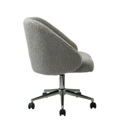 Kirkland's Home Sherpa Upholstered Swivel Office Chair- Office Furniture