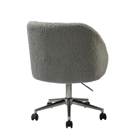 Kirkland's Home Sherpa Upholstered Swivel Office Chair- Office Furniture
