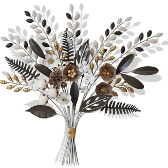 Kirkland's Home Shining Golden Floral Bouquet Wall Decoration- Wall Plaques