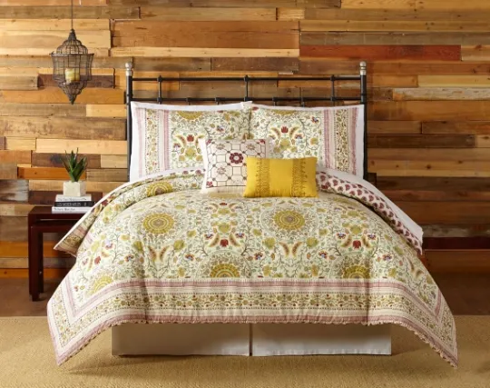 Kirkland's Home Shyla Yellow Vinework Queen 5-Pc. Comforter Set- Comforters