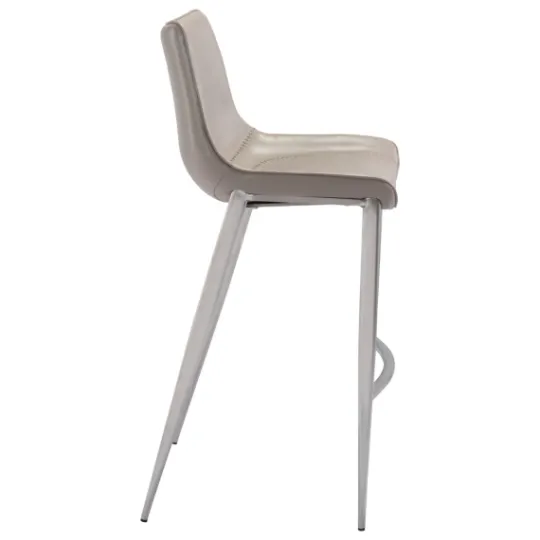 Kirkland's Home Silver & Beige Faux Leather Bar Stools, Set Of 2- Bar Stools & Counter Height Stools