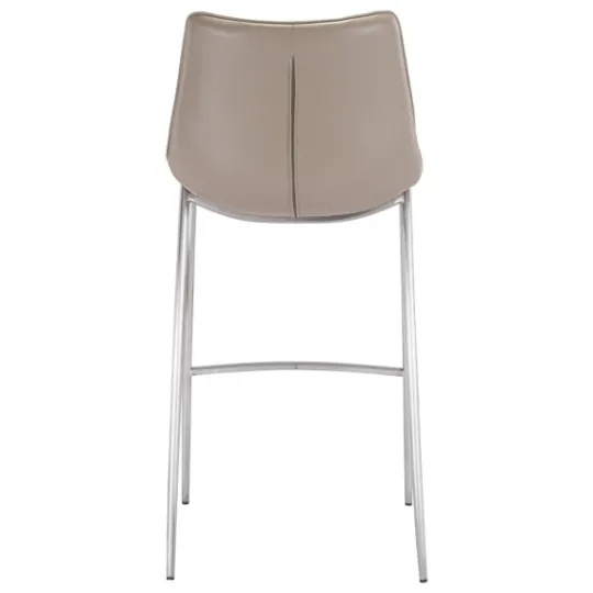Kirkland's Home Silver & Beige Faux Leather Bar Stools, Set Of 2- Bar Stools & Counter Height Stools