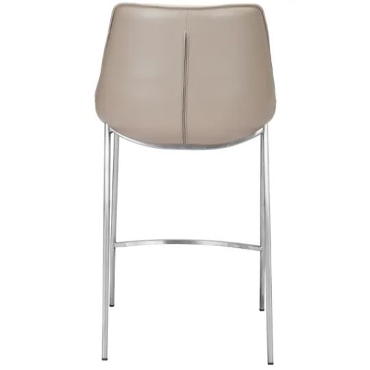Kirkland's Home Silver & Beige Leather Counter Stools, Set Of 2- Bar Stools & Counter Height Stools