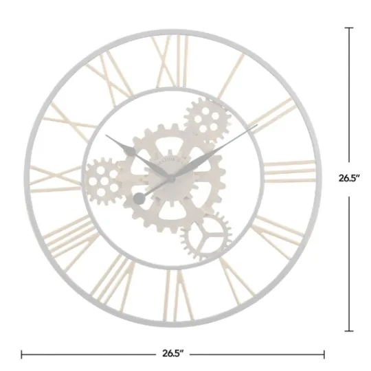 Kirkland's Home Silver And Gold Benton Gears Wall Clock- Clocks