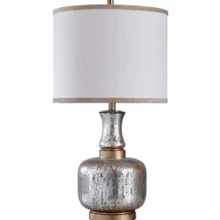 Kirkland's Home Silver And Gold Distressed Glass Table Lamp- Table Lamps