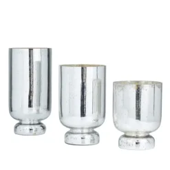 Kirkland's Home Silver And Golden Goblet 3-Pc. Candle Holder Set- Candle Holders