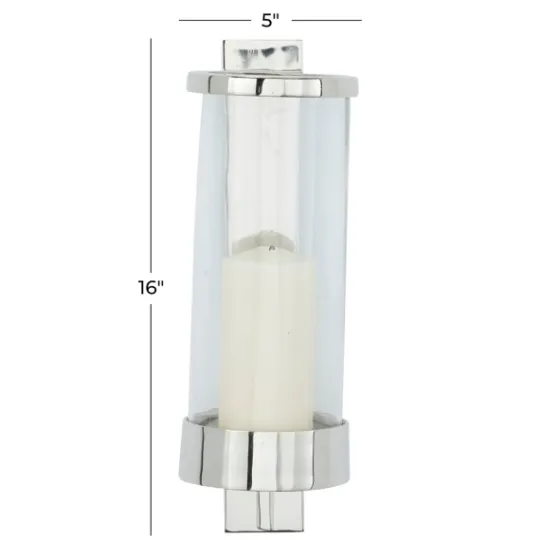 Kirkland's Home Silver Assymetrical Modern Sconce- Sconces