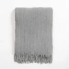 Kirkland's Home Silver Blue Chenille Ribbed Throw- Blankets & Throws