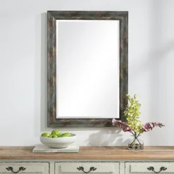 Kirkland's Home Silver Burnished Framed Mirror- Framed Mirrors