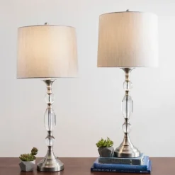 Kirkland's Home Silver Crystal Table Lamp, Set Of 2- Table Lamps