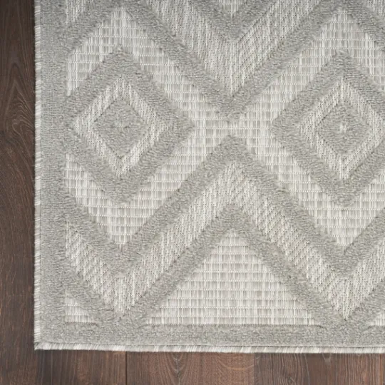 Kirkland's Home Silver Diamond Outdoor Area Rug, 6X9- Outdoor Rugs