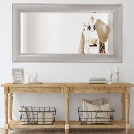 Kirkland's Home Silver Driftwood Beveled Leaner Mirror- Decorative Mirrors