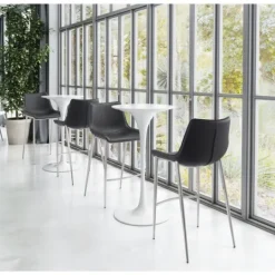 Kirkland's Home Silver Faux Leather Bar Stools, Set Of 2- Bar Stools & Counter Height Stools