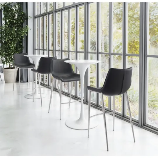 Kirkland's Home Silver Faux Leather Bar Stools, Set Of 2- Bar Stools & Counter Height Stools