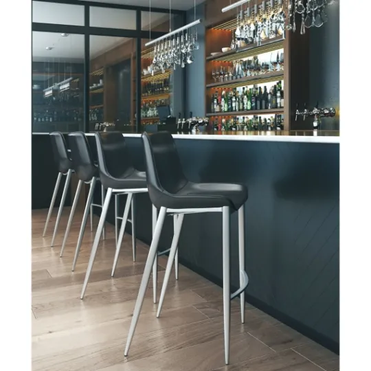 Kirkland's Home Silver Faux Leather Bar Stools, Set Of 2- Bar Stools & Counter Height Stools