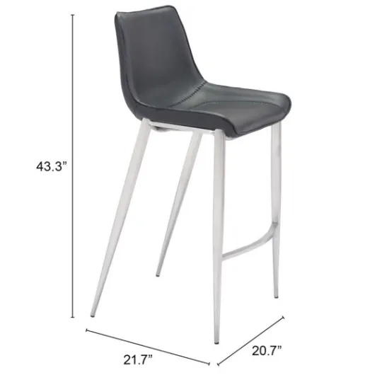 Kirkland's Home Silver Faux Leather Bar Stools, Set Of 2- Bar Stools & Counter Height Stools