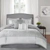 Kirkland's Home Silver Geometric Stripes 7-Pc. Queen Comforter Set- Comforters