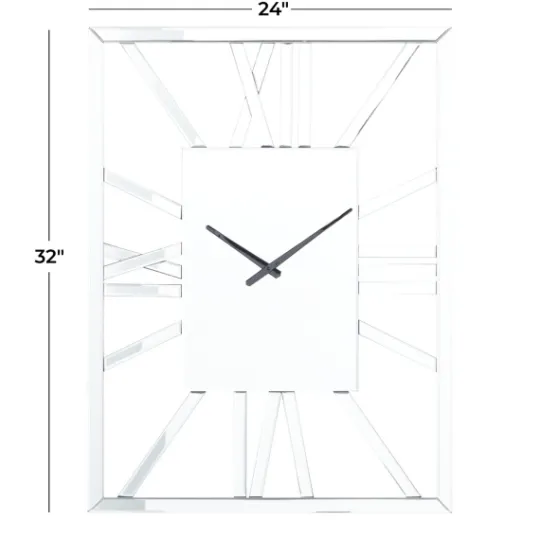 Kirkland's Home Silver Glass Frame Wall Clock- Clocks