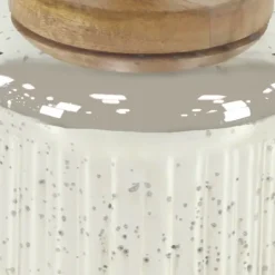 Kirkland's Home Silver Glass Jars With Wooden Lids, Set Of 3- Decorative Bowls & Jars
