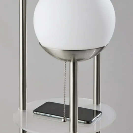 Kirkland's Home Silver Globe 3-Light Shelf Floor Lamp- Floor Lamps