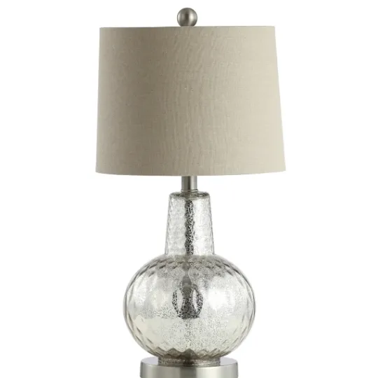 Kirkland's Home Silver Hammered Mercury Glass Table Lamp- Table Lamps