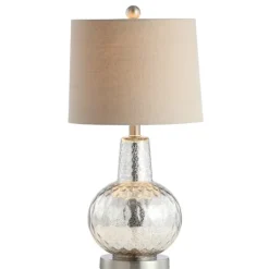 Kirkland's Home Silver Hammered Mercury Glass Table Lamp- Table Lamps