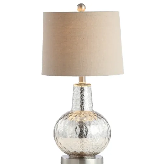 Kirkland's Home Silver Hammered Mercury Glass Table Lamp- Table Lamps