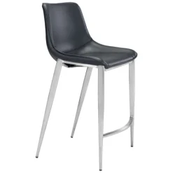 Kirkland's Home Silver Leather Counter Stools, Set Of 2- Bar Stools & Counter Height Stools