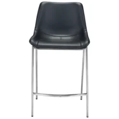 Kirkland's Home Silver Leather Counter Stools, Set Of 2- Bar Stools & Counter Height Stools