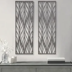 Kirkland's Home Silver Madison Park Florian Wall Plaques, Set Of 2- Wall Plaques