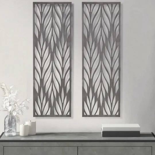 Kirkland's Home Silver Madison Park Florian Wall Plaques, Set Of 2- Wall Plaques