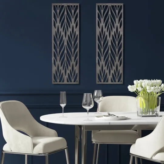Kirkland's Home Silver Madison Park Florian Wall Plaques, Set Of 2- Wall Plaques